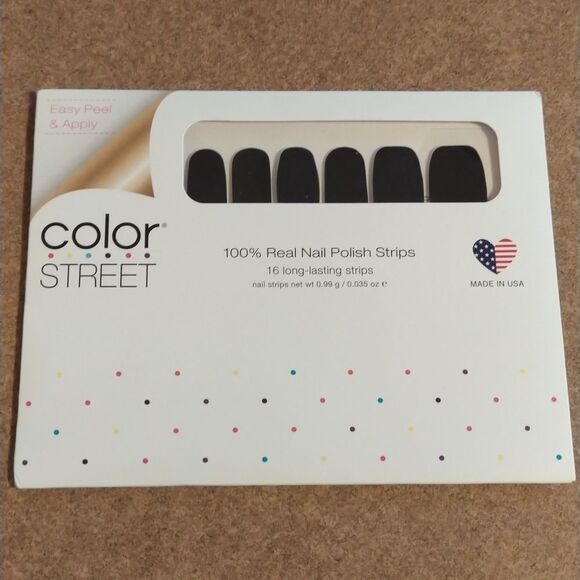 NWT color street nail wraps manicure midnight in manhattan solid black goth d - Picture 2 of 6